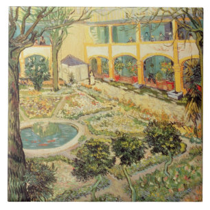 Vincent Van Gogh asylträdgården på Arles Kakelplatta