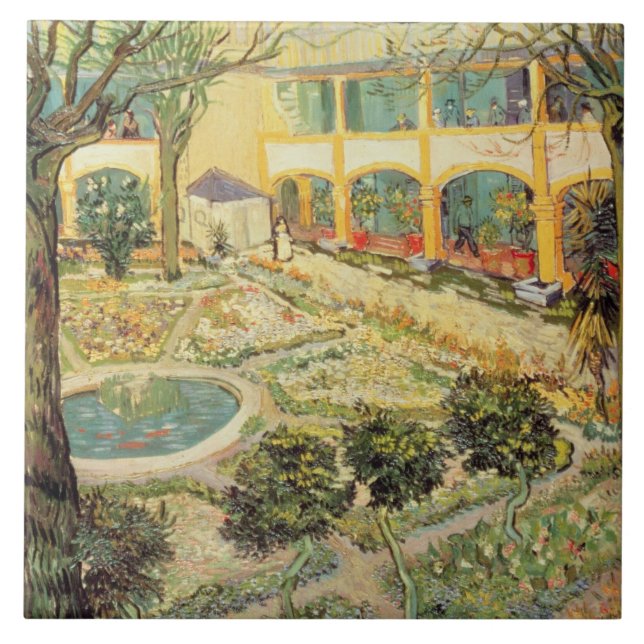 Vincent Van Gogh | asylträdgården på Arles Kakelplatta (Framsidan)