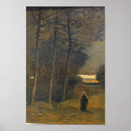 Vincent van Gogh Autumn Ligcape vid Dusk Painting Poster