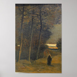 Vincent van Gogh Autumn Ligcape vid Dusk Painting Poster