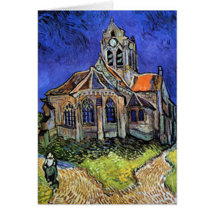 Vincent Van Gogh - Auvers kyrka Hälsningskort