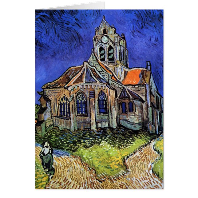 Vincent Van Gogh - Auvers kyrka Hälsningskort (Framsidan)