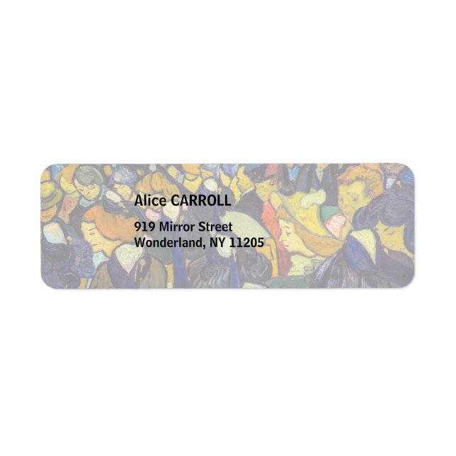 Vincent van Gogh - Ballrummet i Arles Returadress Etikett (Framsidan)