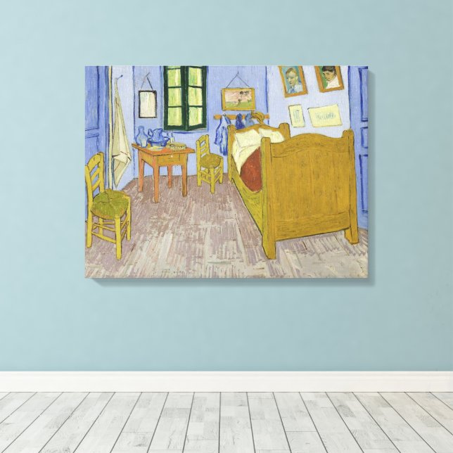 Vincent Van Gogh, Bedroom in Arles, 3:e versionen Canvastryck (Insitu (trägolv))