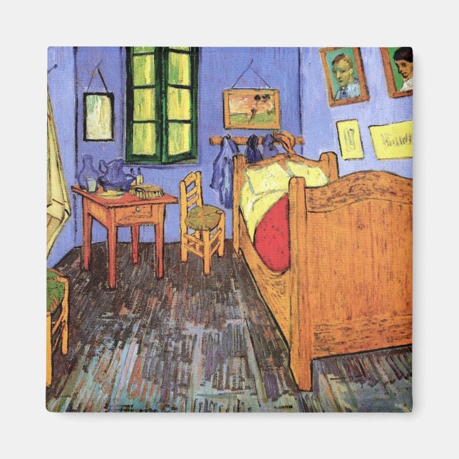 Vincent Van Gogh - Bedroom in Arles Fine Art Magnet (Framsidan)