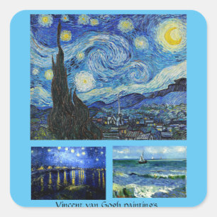 Vincent van Gogh berömd målning Fyrkantigt Klistermärke