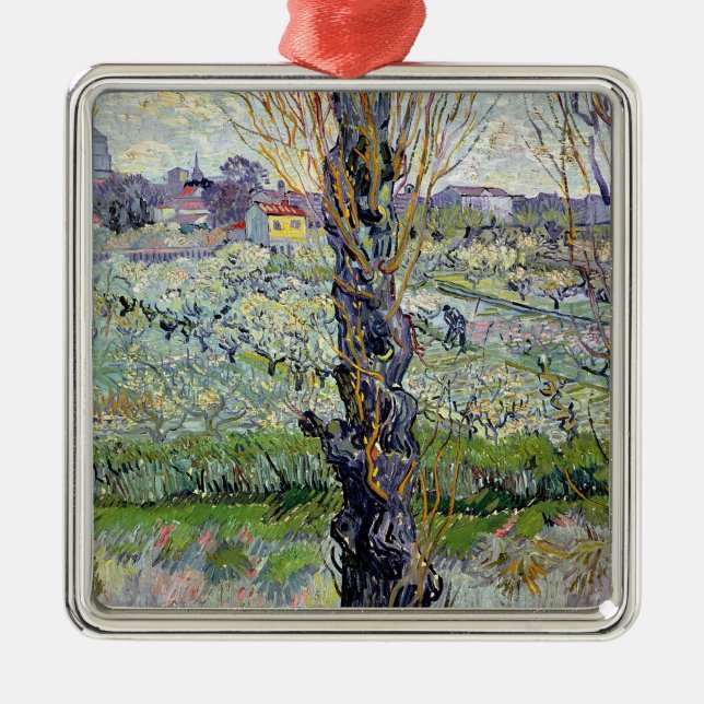 Vincent Van Gogh | beskådar av Arles, 1889 Julgransprydnad Metall (Framsidan)