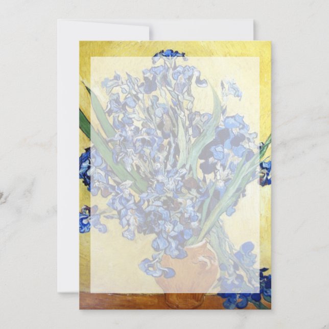Vincent van Gogh, blå iris på gul bakgrund (Framsida)