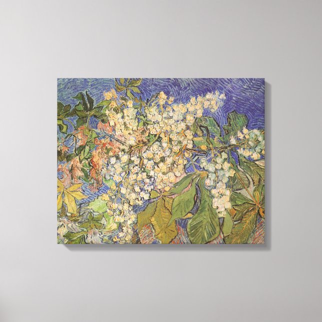 Vincent van Gogh - Blommande kastanjegrenar Canvastryck (Framsida)