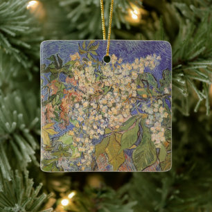 Vincent van Gogh - Blommande kastanjegrenar Julgransprydnad Keramik