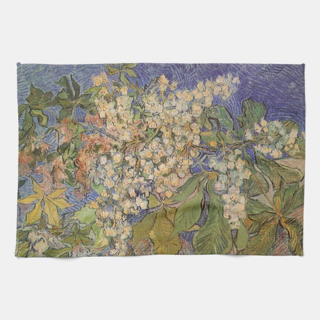 Vincent van Gogh - Blommande kastanjegrenar Kökshandduk (Horisontell)