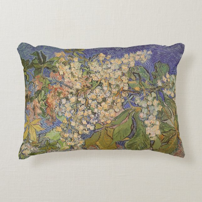 Vincent van Gogh - Blommande kastanjegrenar Prydnadskudde (Framsidan)
