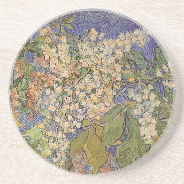 Vincent van Gogh - Blommande kastanjegrenar Underlägg Sandsten (Framsidan)