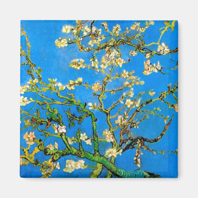 Vincent Van Gogh - blommande mandelträd fint konst Magnet (Framsidan)