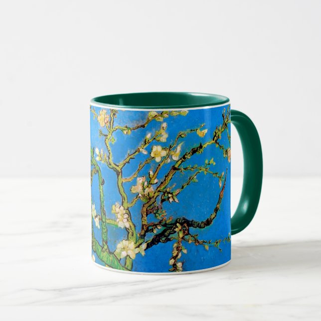 Vincent Van Gogh - blommande mandelträd fint konst Mugg (Framsida höger)