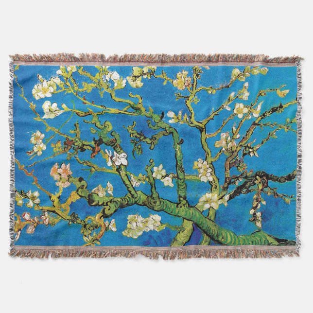 Vincent Van Gogh - Blommande mandelträd konstverk Filt (Framsidan)