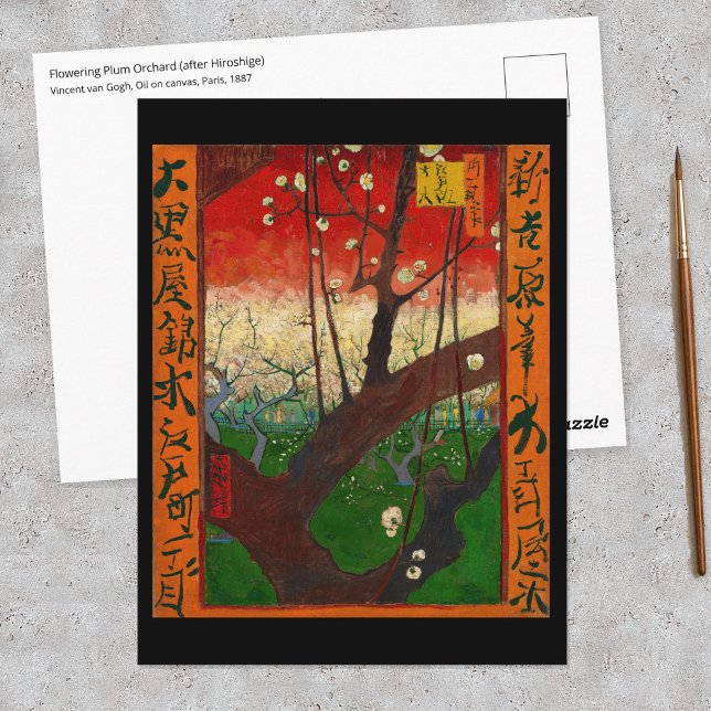 Vincent van Gogh - blommande plommonträdgård Vykort (Skapare uppladdad)