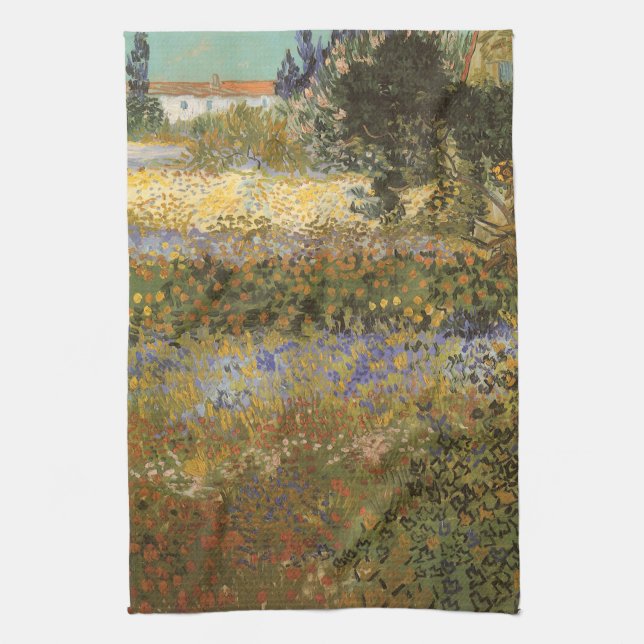 Vincent van Gogh - Blommande trädgård Kökshandduk (Vertikal)