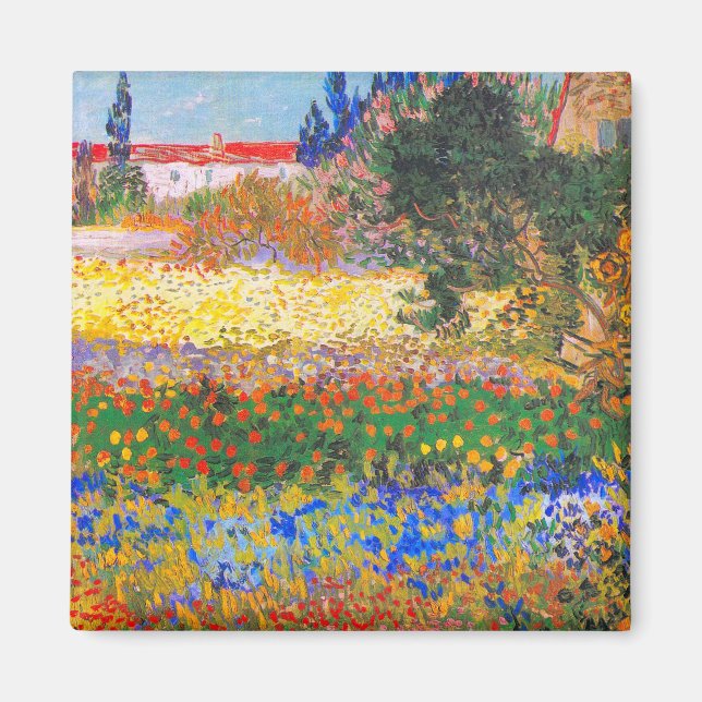 Vincent Van Gogh Blommande Trädgård Magnet (Framsidan)