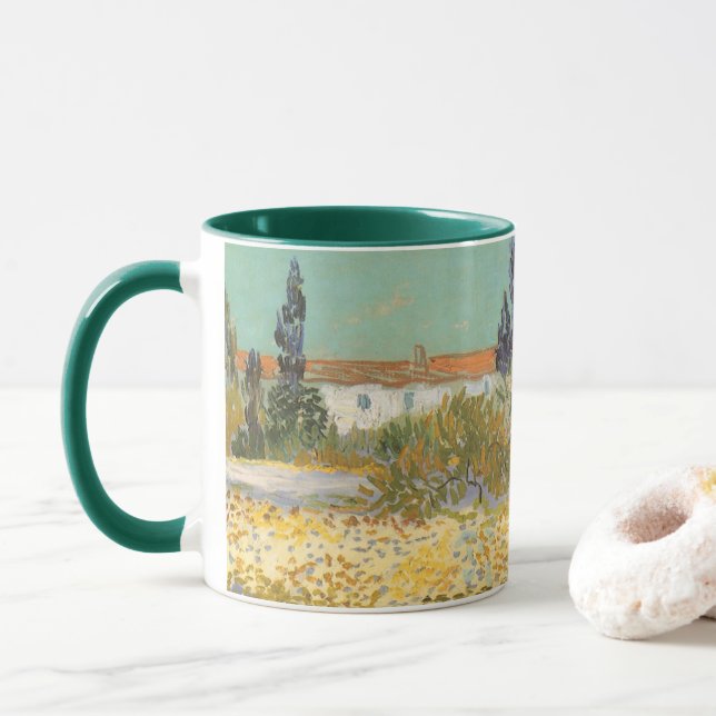 Vincent van Gogh - Blommande Trädgård Mugg (Med munk)