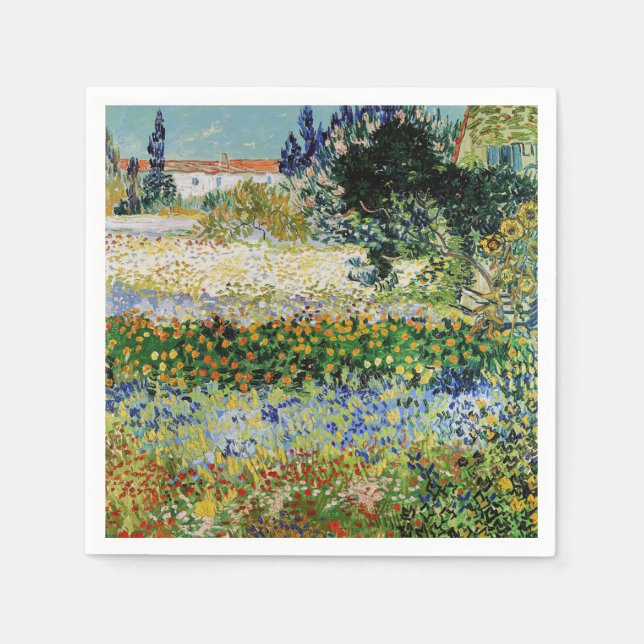 Vincent van Gogh - Blommande trädgård Pappersservett (Framsidan)