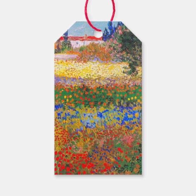 Vincent Van Gogh Blommande Trädgård Presentetikett (Framsidan)