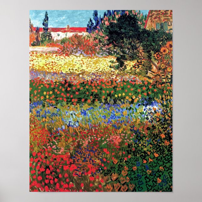 Vincent Van Gogh - Blommar Garden Fine Art Poster (Framsidan)