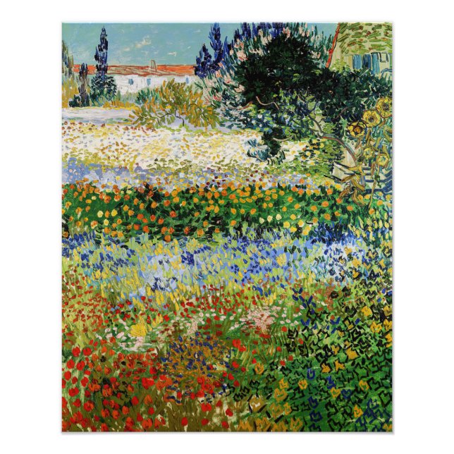 Vincent van Gogh - Blommar Garden Fototryck (Framsidan)