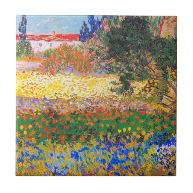 Vincent Van Gogh Blommar Garden Kakelplatta (Framsidan)