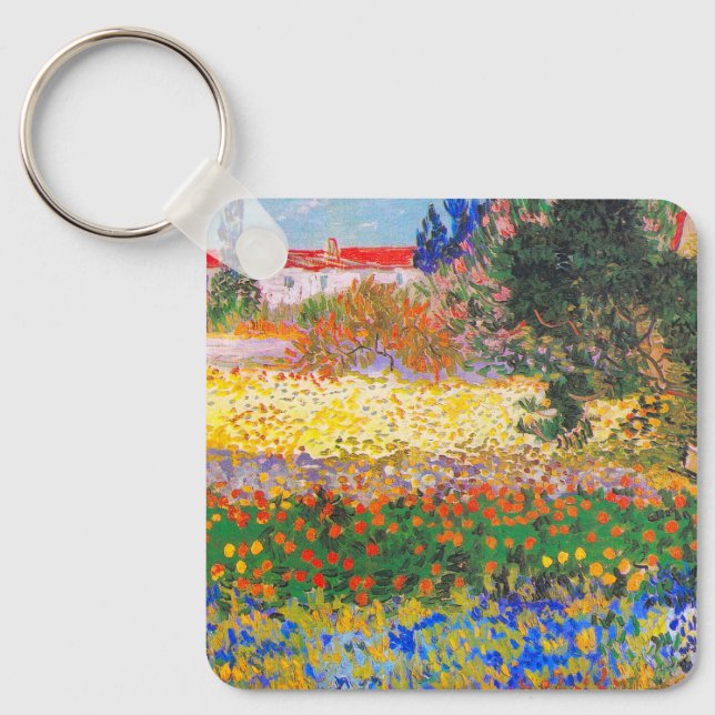Vincent Van Gogh Blommar Garden Nyckelring (Framsida)