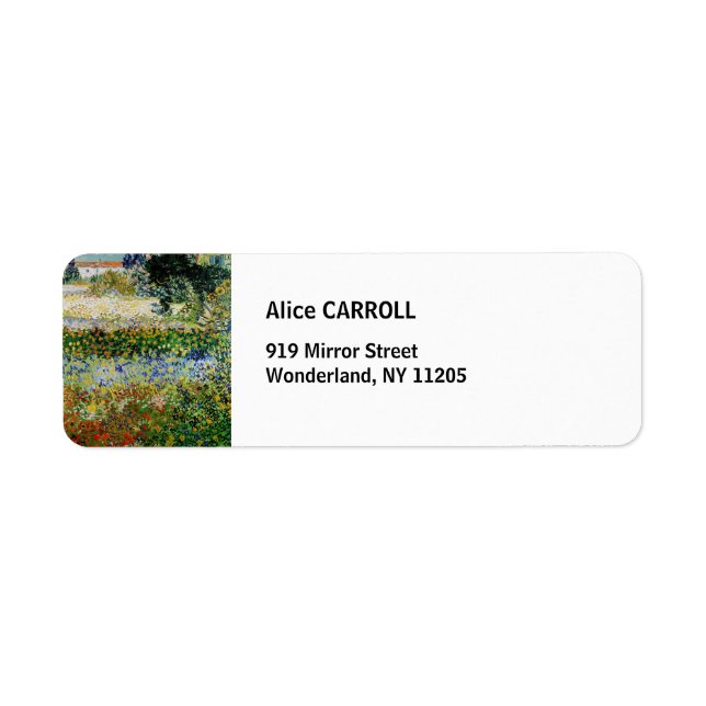 Vincent van Gogh - Blommar Garden Returadress Etikett (Framsidan)