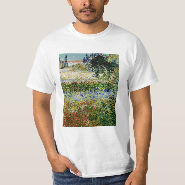 Vincent van Gogh - Blommar Garden T Shirt (Framsida)