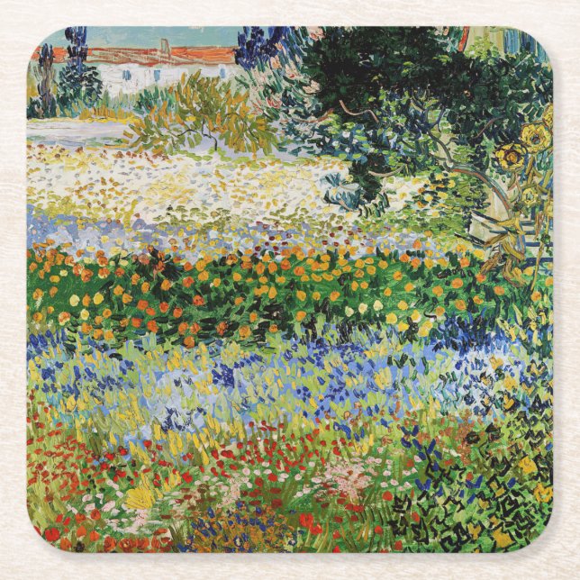 Vincent van Gogh - Blommar Garden Underlägg Papper Kvadrat (Framsidan)