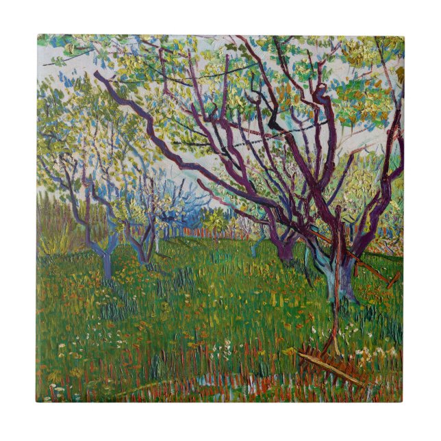 Vincent van Gogh - Blommar Orchard Kakelplatta (Framsidan)