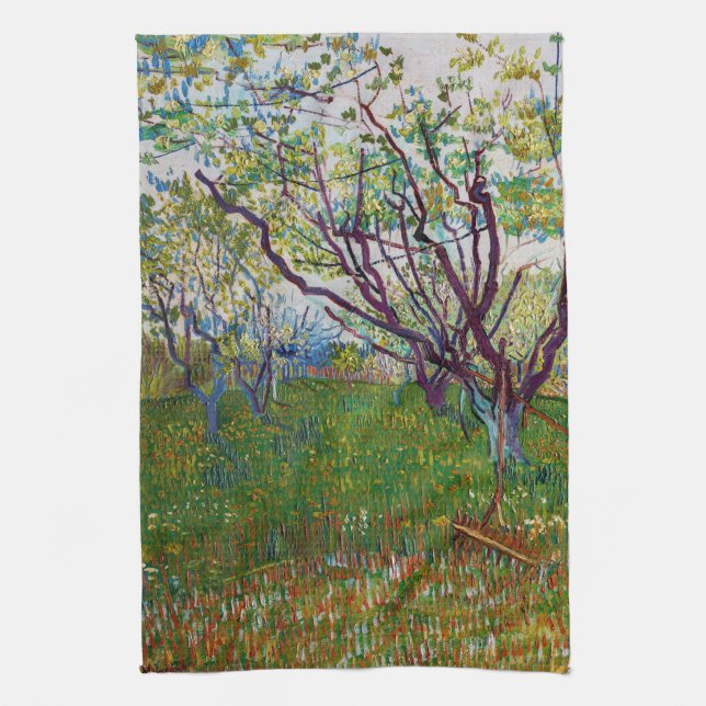 Vincent van Gogh - Blommar Orchard Kökshandduk (Vertikal)