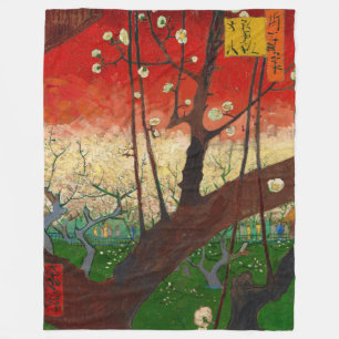 Vincent van Gogh - Blommar Plum Träd Fleecefilt