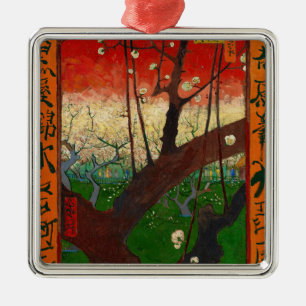 Vincent van Gogh - Blommar Plum Träd Julgransprydnad Metall