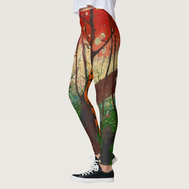 Vincent van Gogh - Blommar Plum Träd Leggings (Vänster)