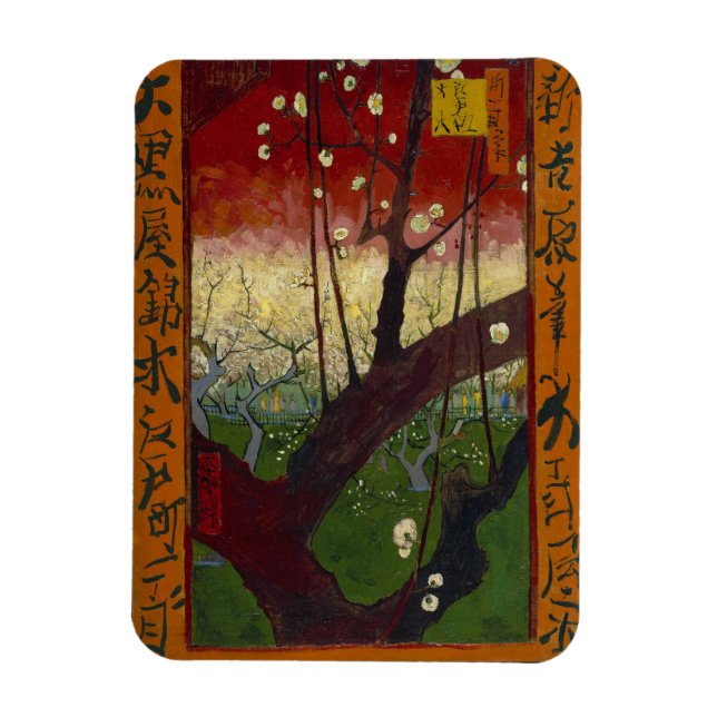 Vincent Van Gogh - Blommar Plum Träd Magnet (Vertikal)