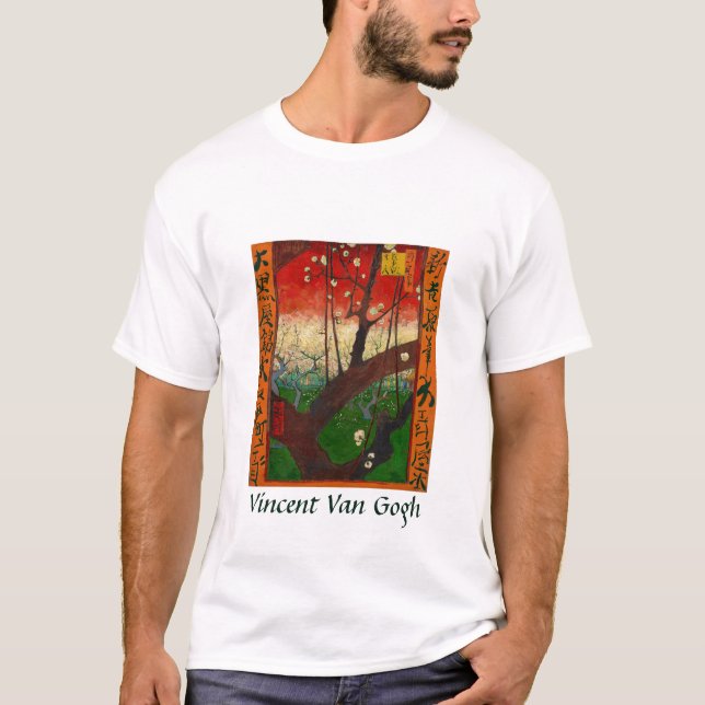 Vincent van Gogh - Blommar Plum Träd T Shirt (Framsida)