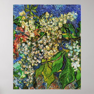 Vincent van Gogh-Blooming chestnut grenar Poster