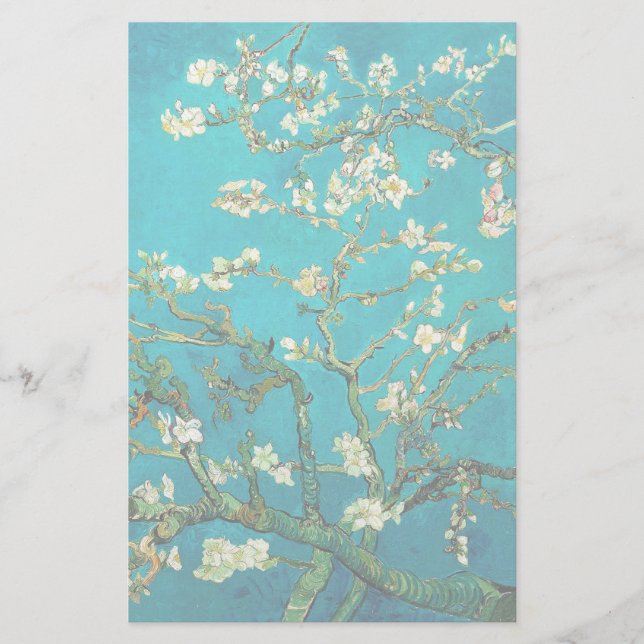Vincent Van Gogh Blossoming Almond Träd Blommigt A Brevpapper (Framsida)