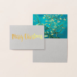 Vincent Van Gogh Blossoming Almond Träd Blommigt A Folierat Kort