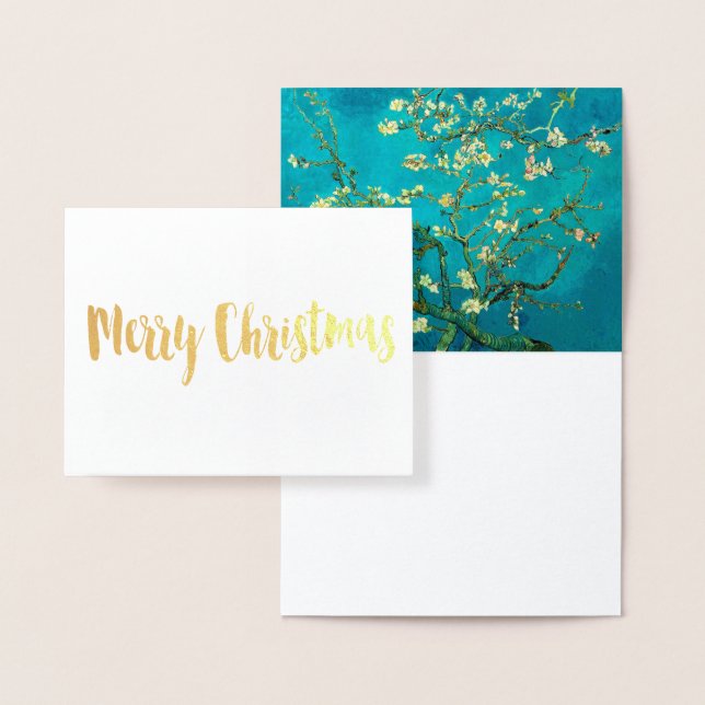 Vincent Van Gogh Blossoming Almond Träd Blommigt A Folierat Kort (Display)