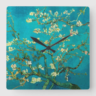 Vincent Van Gogh Blossoming Almond Träd Blommigt A Fyrkantig Klocka