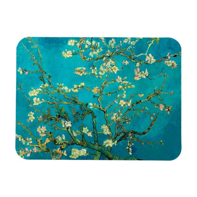 Vincent Van Gogh Blossoming Almond Träd Blommigt A Magnet (Horisontell)
