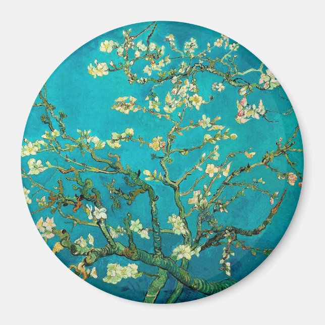 Vincent Van Gogh Blossoming Almond Träd Blommigt A Magnet (Framsidan)