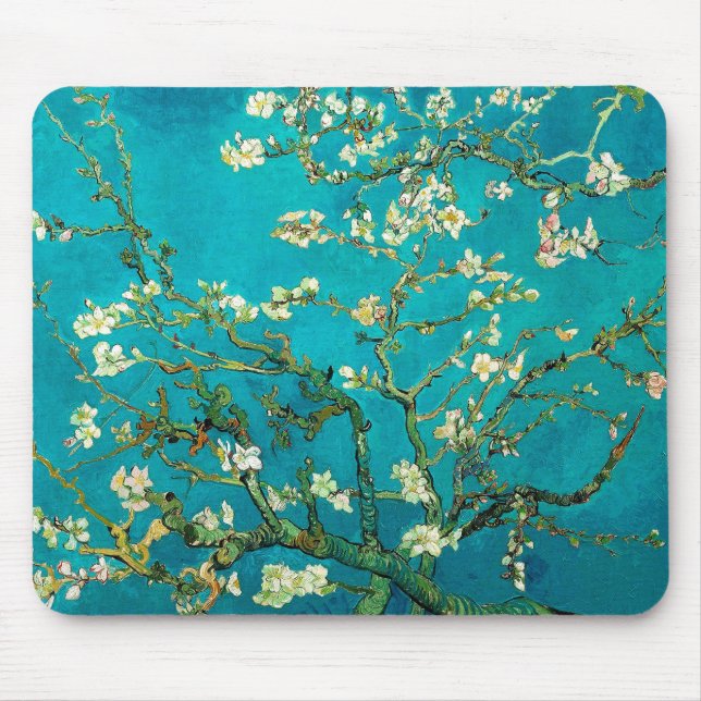 Vincent Van Gogh Blossoming Almond Träd Blommigt A Musmatta (Framsidan)