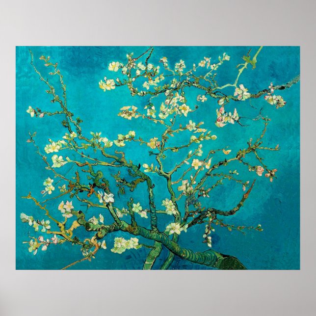 Vincent Van Gogh Blossoming Almond Träd Blommigt A Poster (Framsidan)