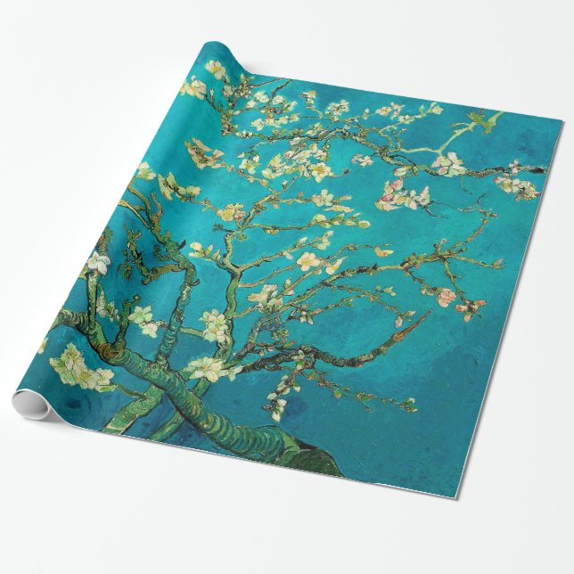 Vincent Van Gogh Blossoming Almond Träd Blommigt A Presentpapper (Utrullad)